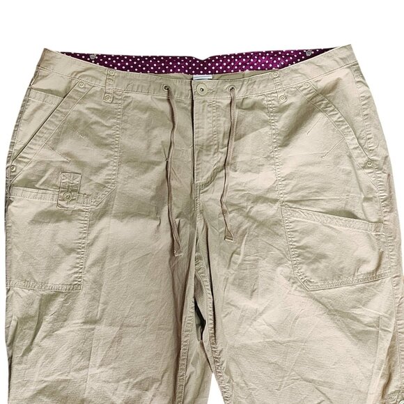 VENEZIA Solid All Tan Convertible Roll Cuff Cargo Pants Womens Plus Size 22 - Picture 3 of 6